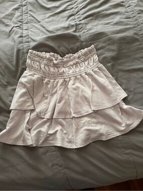 As U Wish Women's Ruffled Tiered Skirt - Light Cream